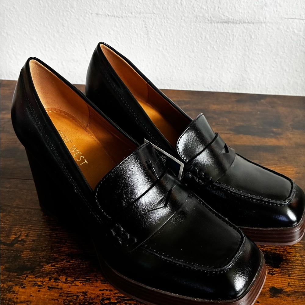 Nine West Shiny Black Women's Loafers
